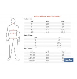PETO TIRANTES DE TRABAJO SINJOU 280gms/m GRIS-NEGRO T-S