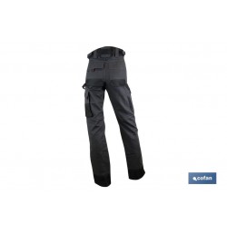 PANTALON TRABAJO MULTIB. CARLSON 300gms/m GRIS-NEGRO T-62