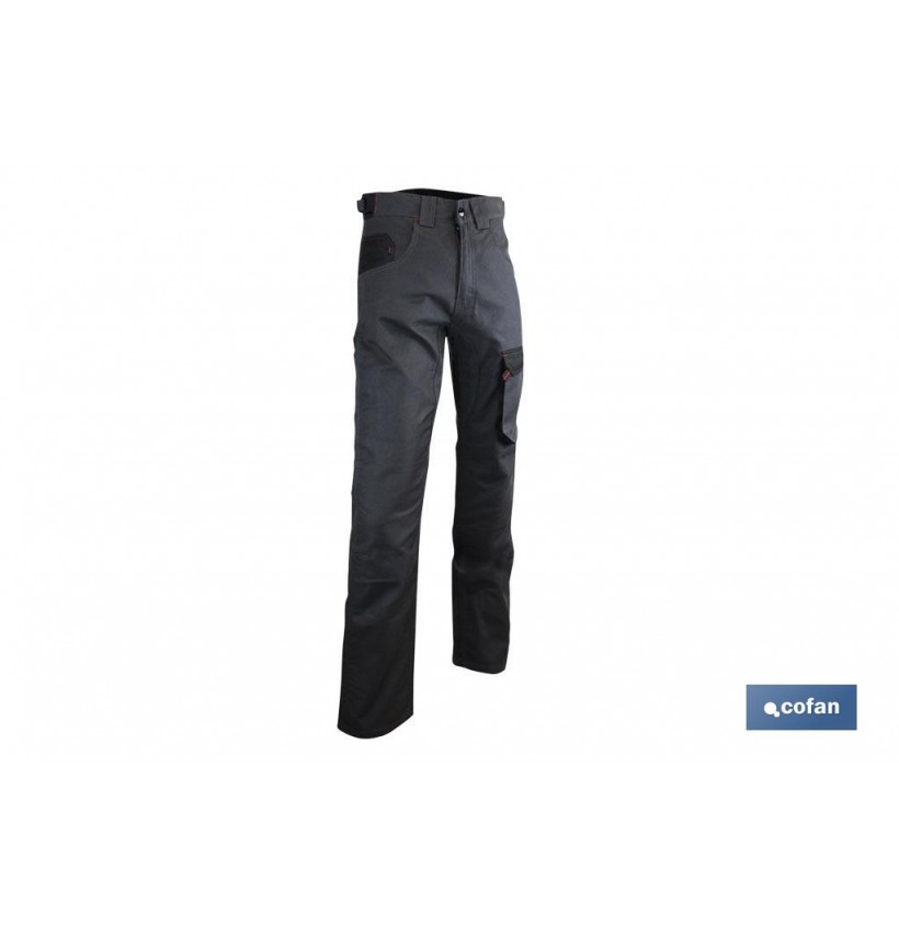 PANTALON TRABAJO QUANT 300gms/m GRIS-NEGRO T-48