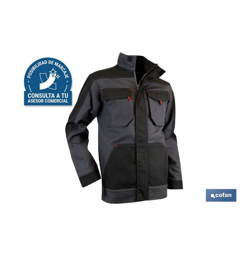 CHAQUETA TRABAJO GALILEO 300gms/m GRIS-NEGRO T-XL