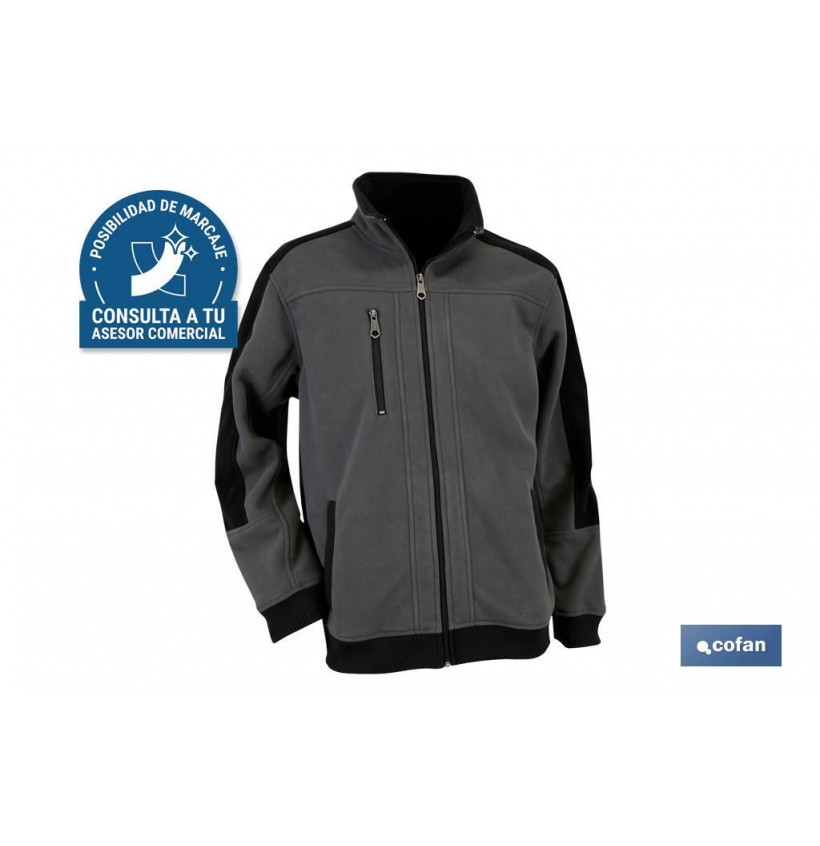 CHAQUETA POLAR MODELO WALKER 370 G/M GRIS-NEGRO TALLA XXL