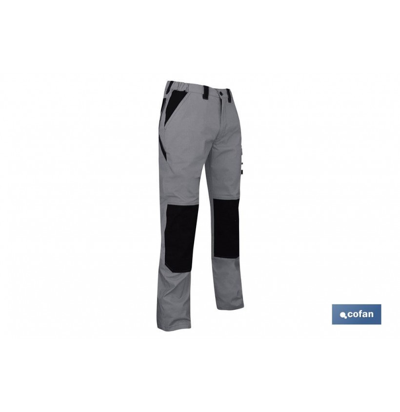 PANTALÓN TRABAJO PLUTÓN ELASTANO GRIS-NEGRO T-38