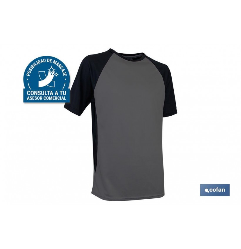 CAMISETA TRANSPIRABLE PILOTE GRIS-NEGRA 160G/M2 T-XL