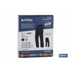 PANTALON TRAB. FLEX. JANO SLIM FIT MARINO/NEGRO T-40