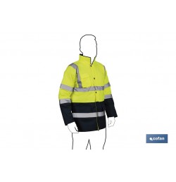 PARKA DE ALTA VISIBILIDAD MODELO DENEB AMARILLO Y AZUL TALLA XL