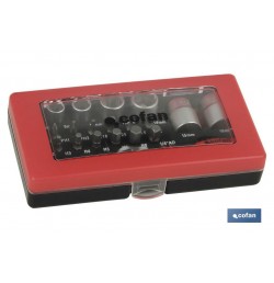 SET MINI CARRACA, VASOS Y PUNTAS 1/4 23 PCS.