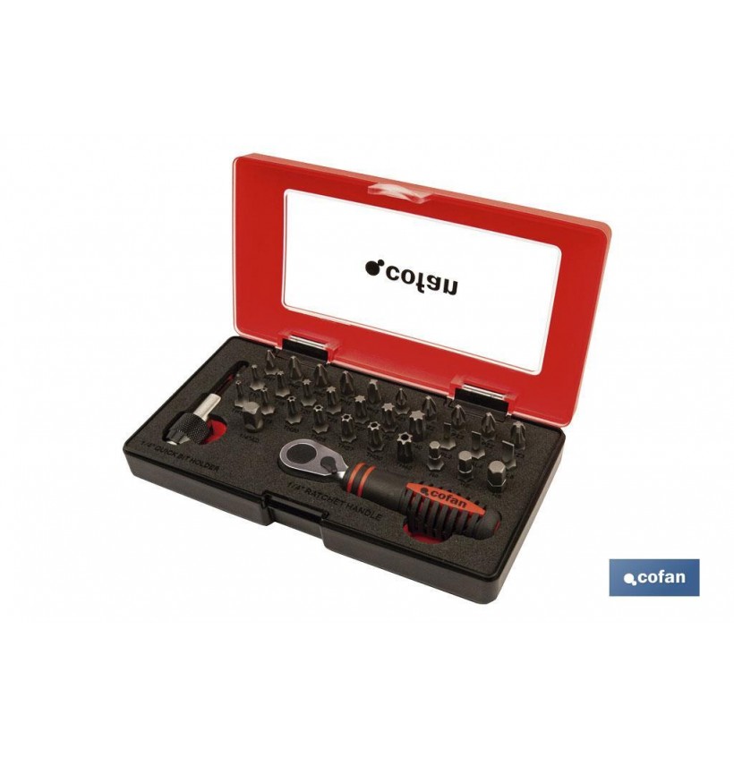 SET MINI CARRACA 1/4 CON PUNTAS (33 PCS.)