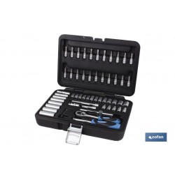 MALETIN 57 PCS PROFESIONAL VASOS Y PUNTAS 1/4