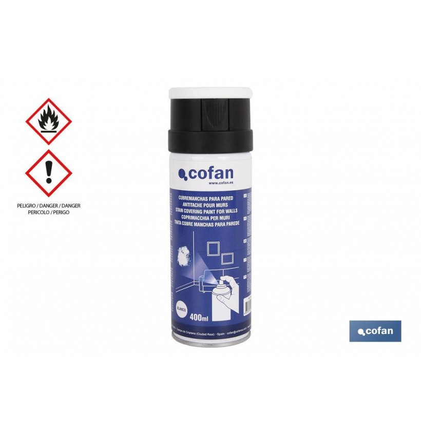 CUBREMANCHAS PARA PARED COLOR BLANCO 400ML