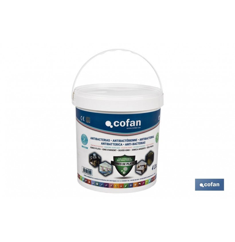 PINTURA PLASTICA ANTIBACTERIAS IONES PLATA 4 L