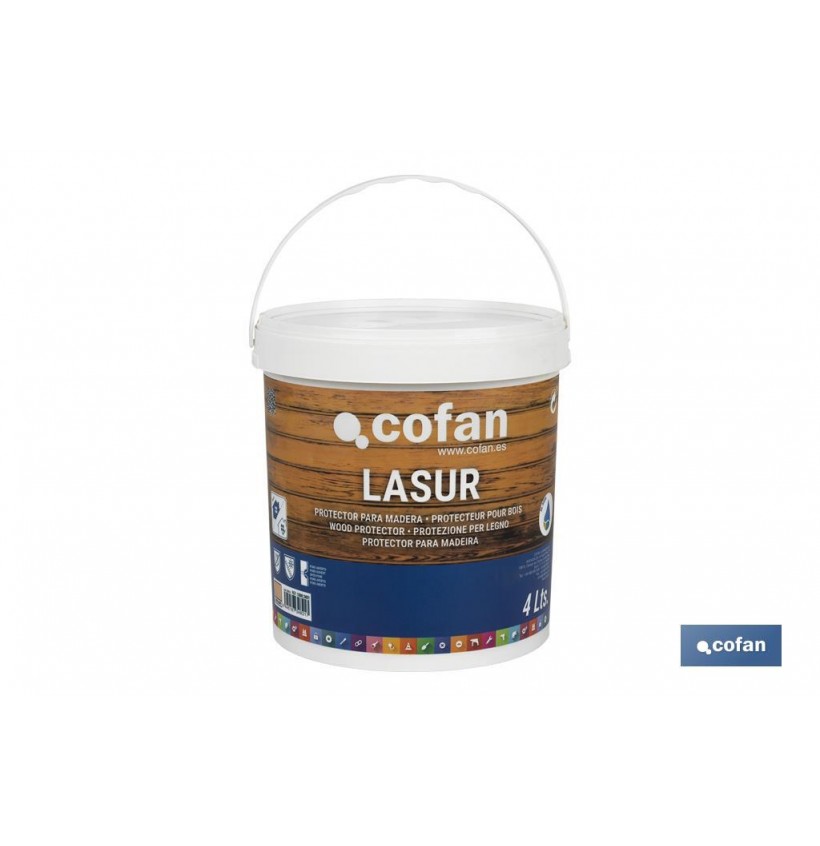 LASUR PROTECTOR AL AGUA PARA MADERA MATE INCOLORO 4 L