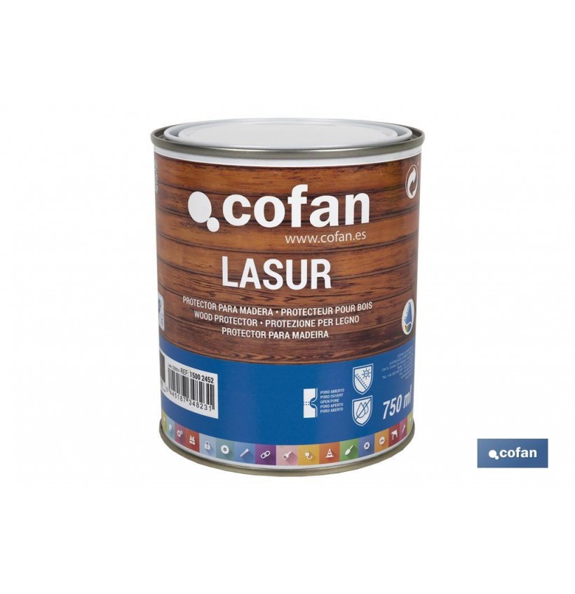 LASUR PROTECTOR AL AGUA PARA MADERA MATE ROBLE 750 ML