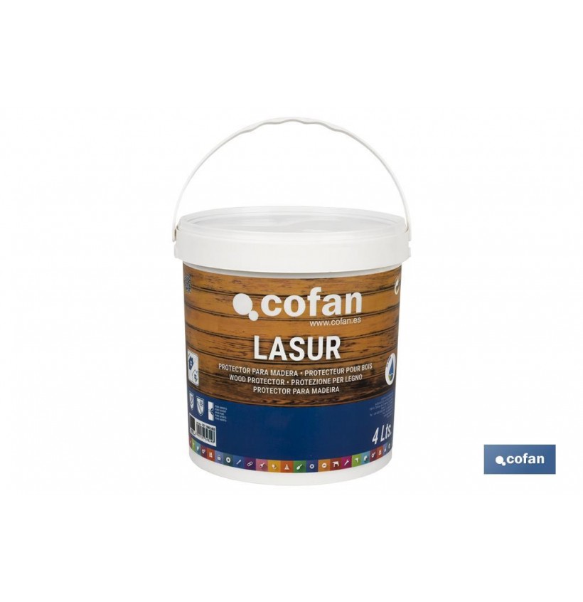 LASUR PROTECTOR AL AGUA PARA MADERA MATE ROBLE 4 L