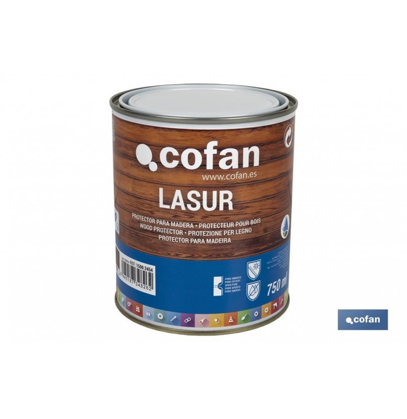 LASUR PROTECTOR AL AGUA PARA MADERA MATE NOGAL 750 ML
