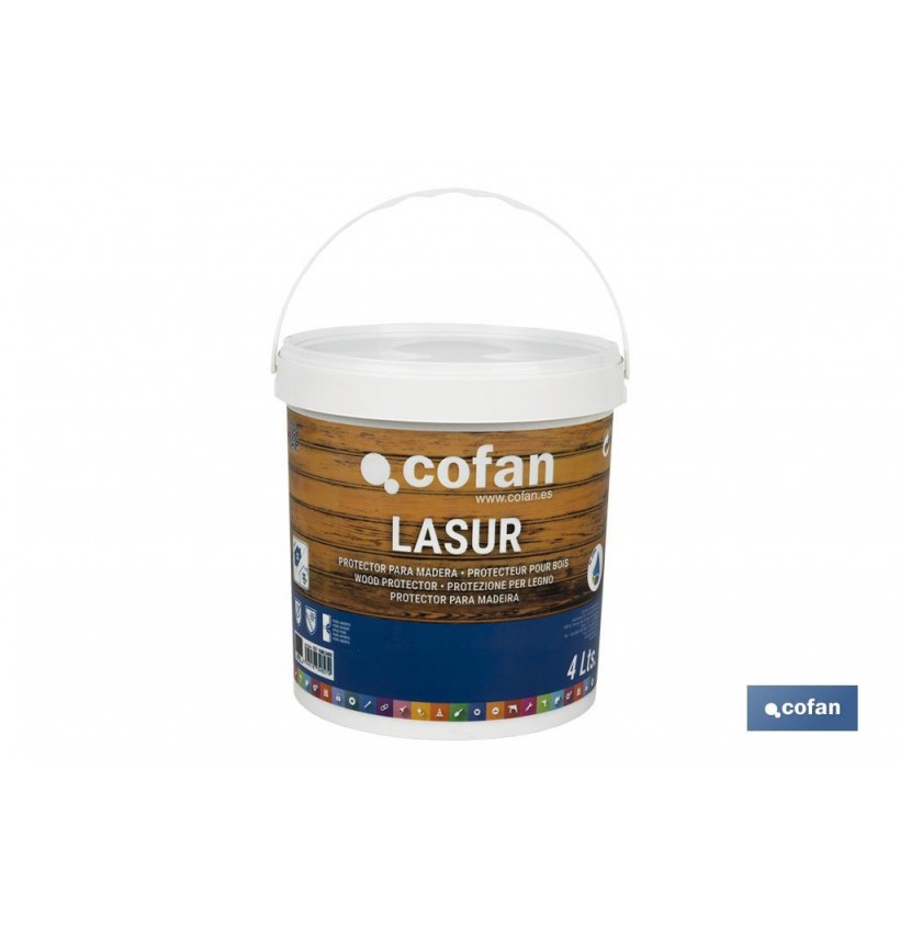 LASUR PROTECTOR AL AGUA PARA MADERA MATE NOGAL 4 L