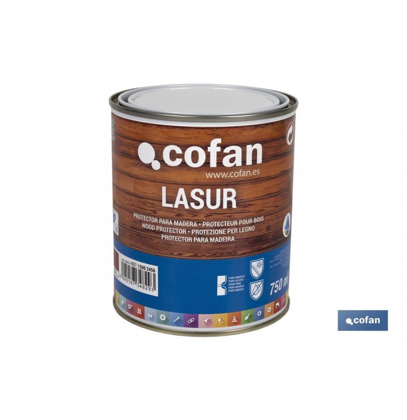 LASUR PROTECTOR AL AGUA PARA MADERA MATE TECA 750 ML