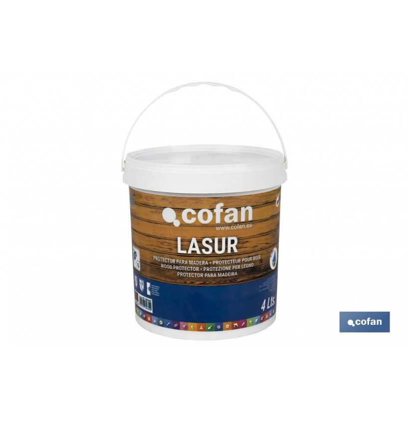 LASUR PROTECTOR AL AGUA PARA MADERA MATE TECA 4 L