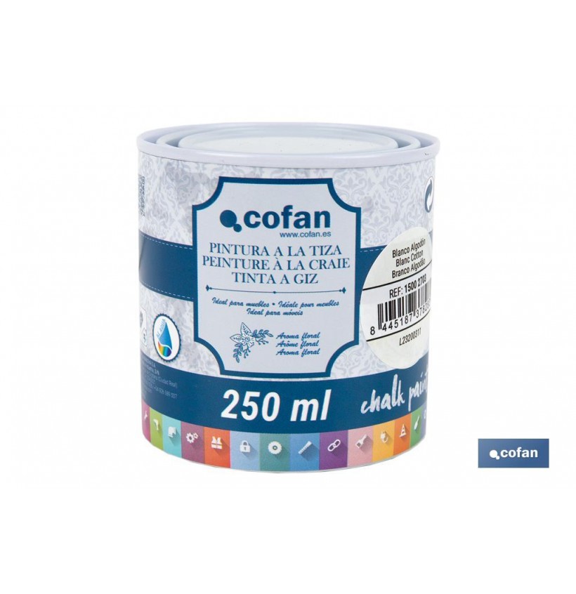 PINTURA A LA TIZA, CHALK PAINT, BLANCO ALGODÓN 250 ML
