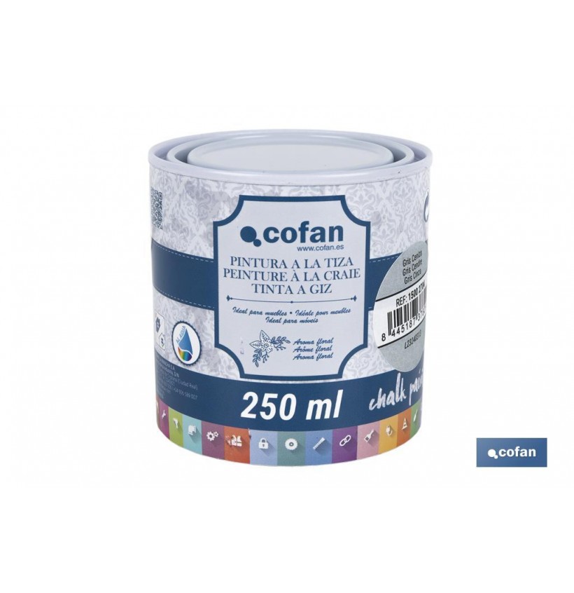 PINTURA A LA TIZA, CHALK PAINT, GRIS CENIZA 250 ML
