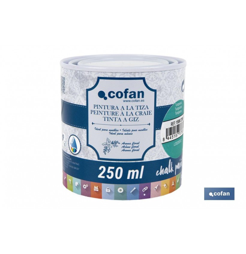 PINTURA A LA TIZA, CHALK PAINT, TURQUESA 250 ML