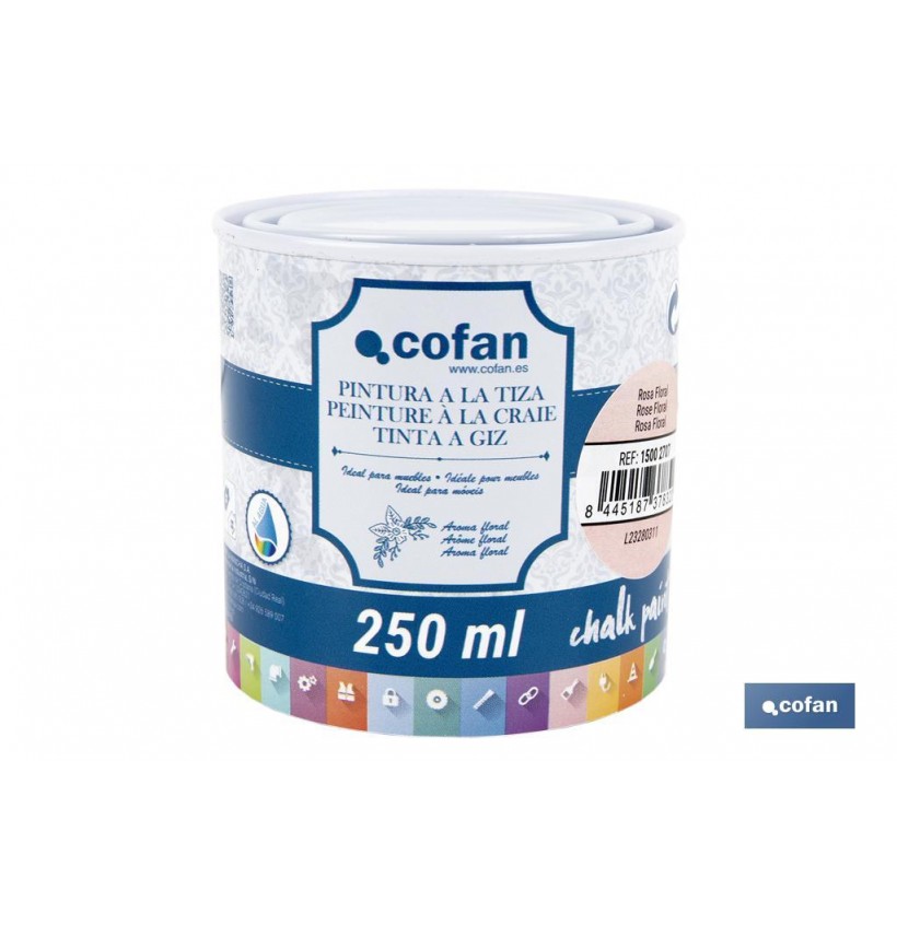 PINTURA A LA TIZA, CHALK PAINT, ROSA FLORAL 250 ML