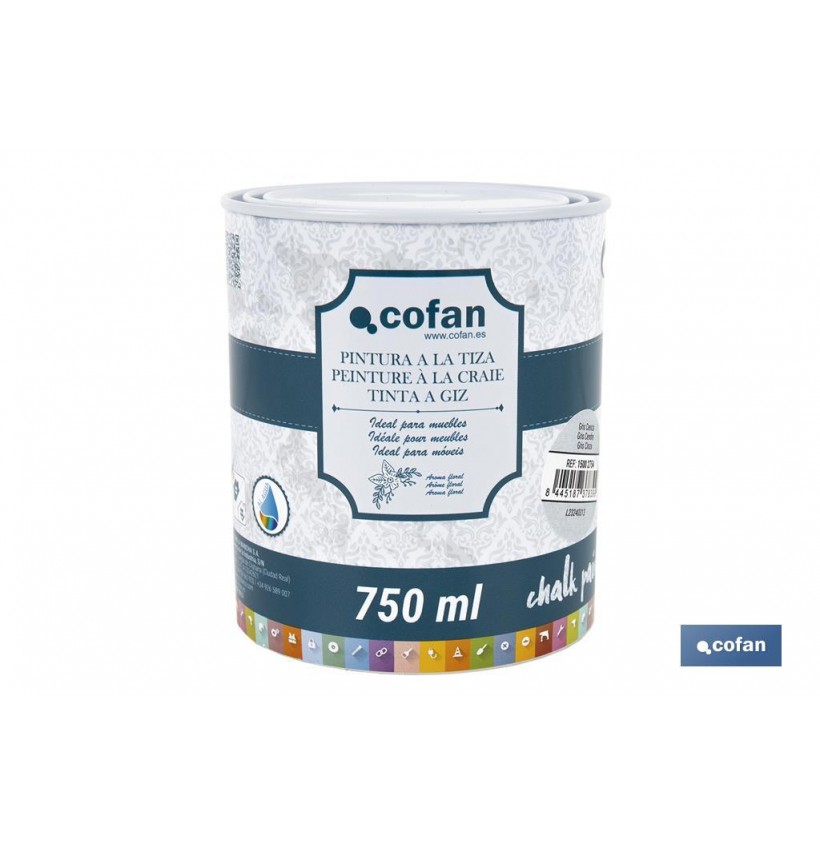 PINTURA A LA TIZA, CHALK PAINT, GRIS CENIZA 750 ML