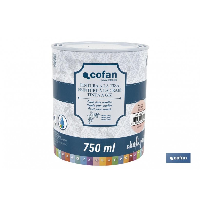 PINTURA A LA TIZA, CHALK PAINT, ROSA FLORAL 750 ML