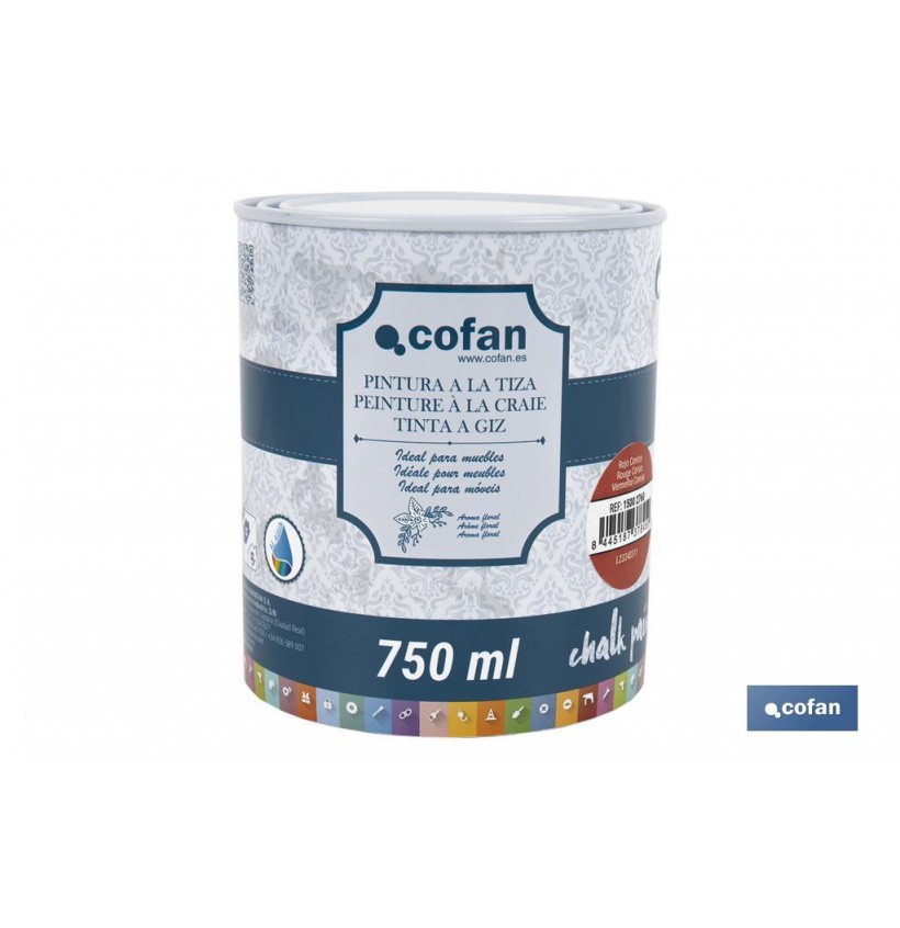 PINTURA A LA TIZA, CHALK PAINT, ROJO CEREZA 750 ML