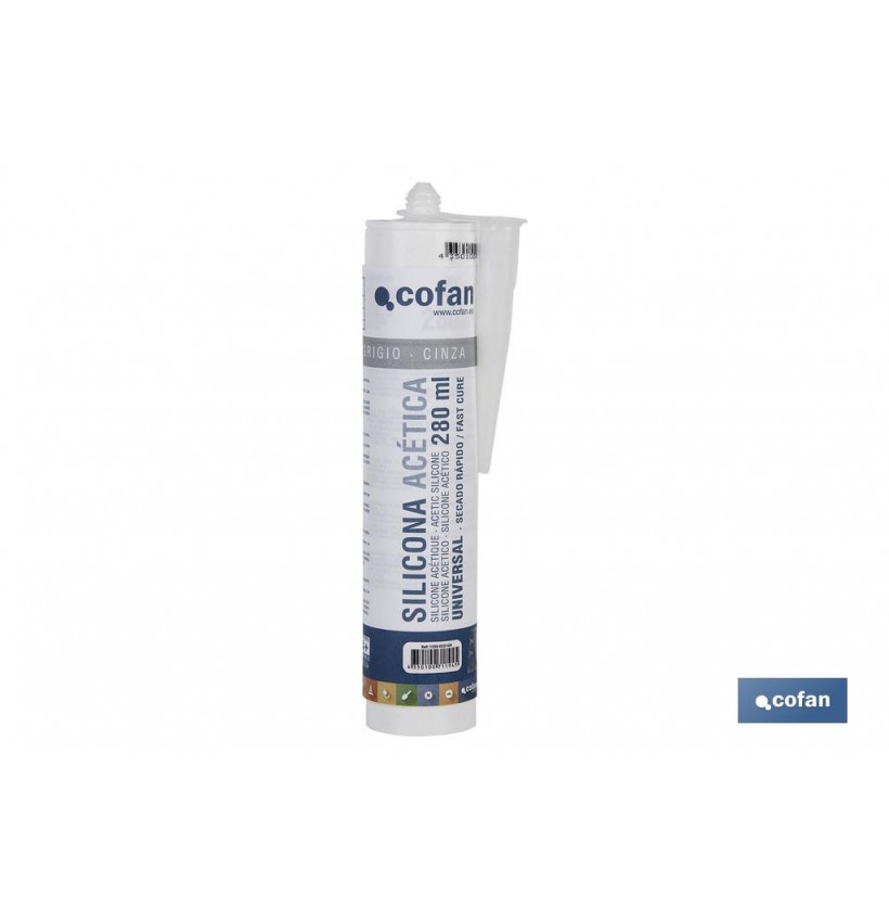 SILICONA ACETICA UNIVERSAL 280ML GRIS
