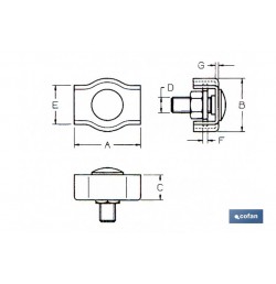 SUJETACABLES PLANO SIMPLE M-8