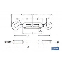 TENSOR GANCHO-ANILLA ZINC. DIN 1480 M-33