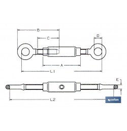 TENSOR ANILLA-ANILLA ZINC. DIN 1480 M-12