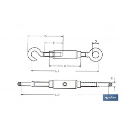 TENSOR TUBULAR GANCHO-ANILLA M-16