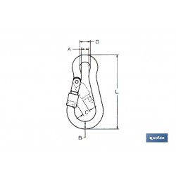 MOSQUETON CON SEGURO M-13X160