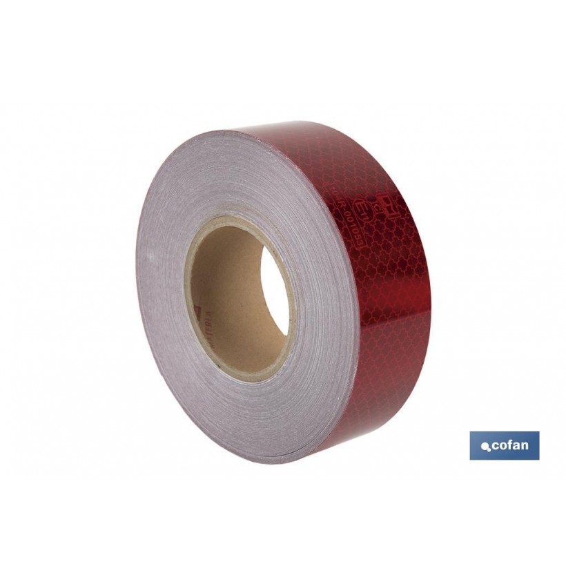 ROLLO RETROREFLECTANTE CONTINUO - 50M ROJO