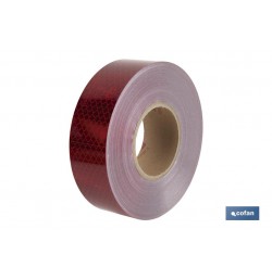 ROLLO RETROREFLECTANTE CONTINUO - 50M ROJO