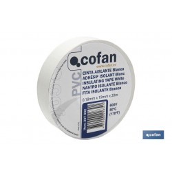 CINTA AISLANTE 180 Micras BLANCA 19mmX20 Metros venta unitaria