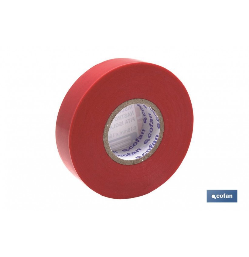 CINTA AISLANTE 180 Micras ROJA 19mmX20 Metros venta unitaria