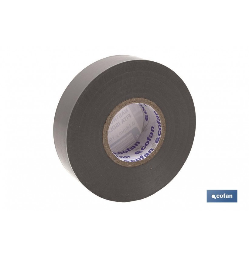 CINTA AISLANTE 180 Micras GRIS 19mmX20 Metros venta unitaria