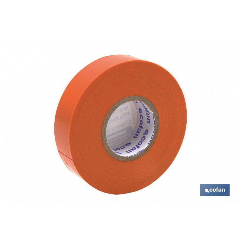 CINTA AISLANTE 180 Micras NARANJA 19mmX20 Metros venta unitaria