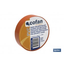 CINTA AISLANTE 180 Micras NARANJA 19mmX20 Metros venta unitaria