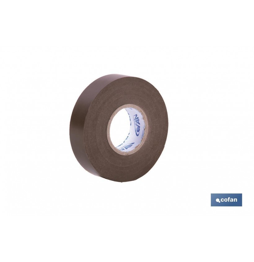 CINTA AISLANTE 180 Micras MARRON 19mmX20 Metros