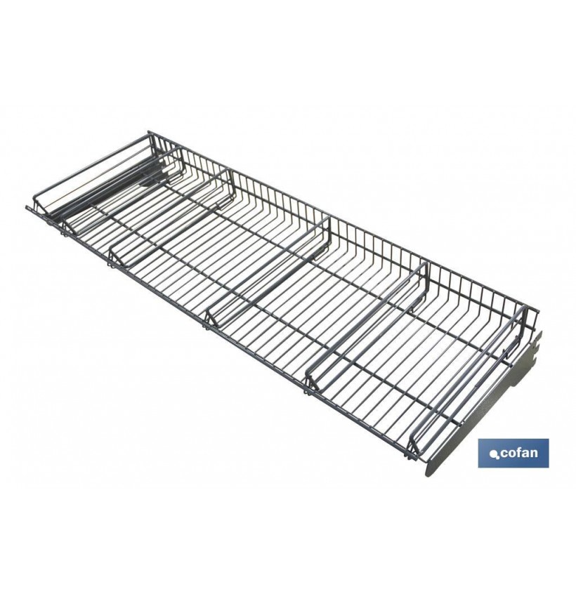 CESTA 5 HUECOS PARA EXPOSITORES 1000X400MM.