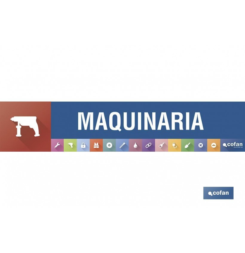 SEÑALETICA IMANTADA PORTUGUES PARA EXPOSITOR 975 x 200 mm - MAQUINARIA