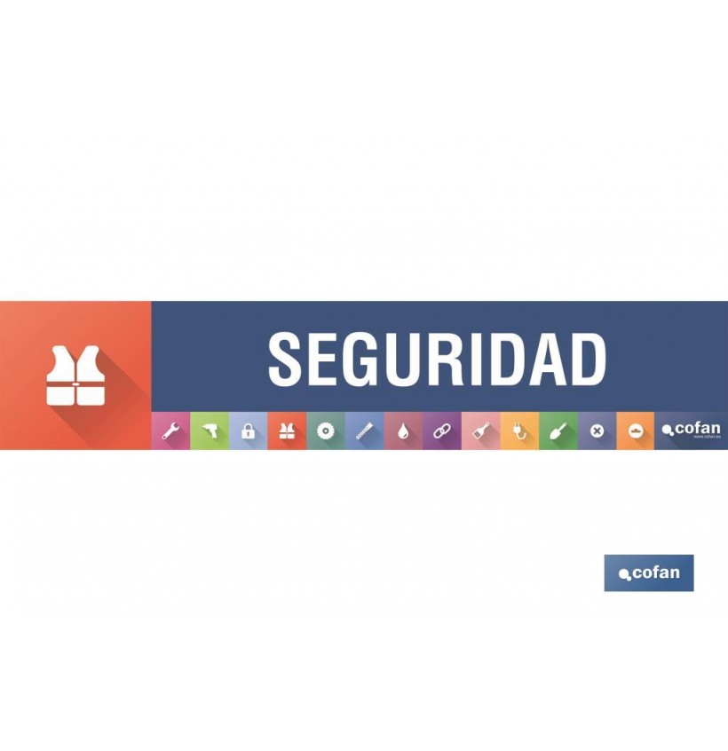 SEÑALETICA IMANTADA PARA EXPOSITOR 975 X 200 MM - SEGURIDAD