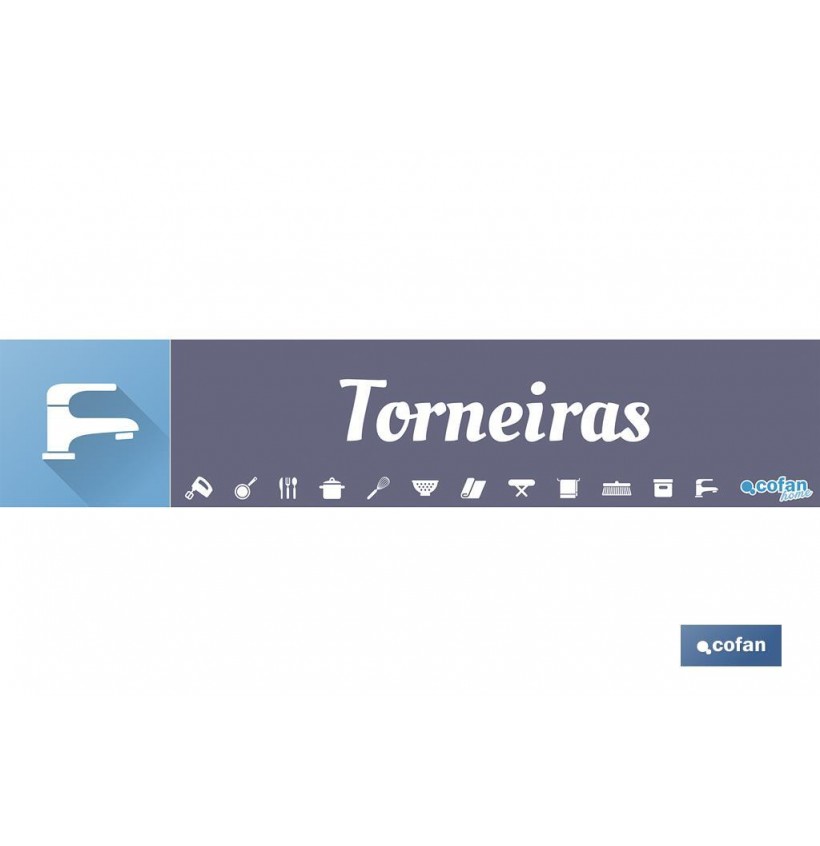 SEÑALETICA IMANTADA PORTUGUES PARA EXPOSITOR 975 X 200 MM - TORNEIRAS