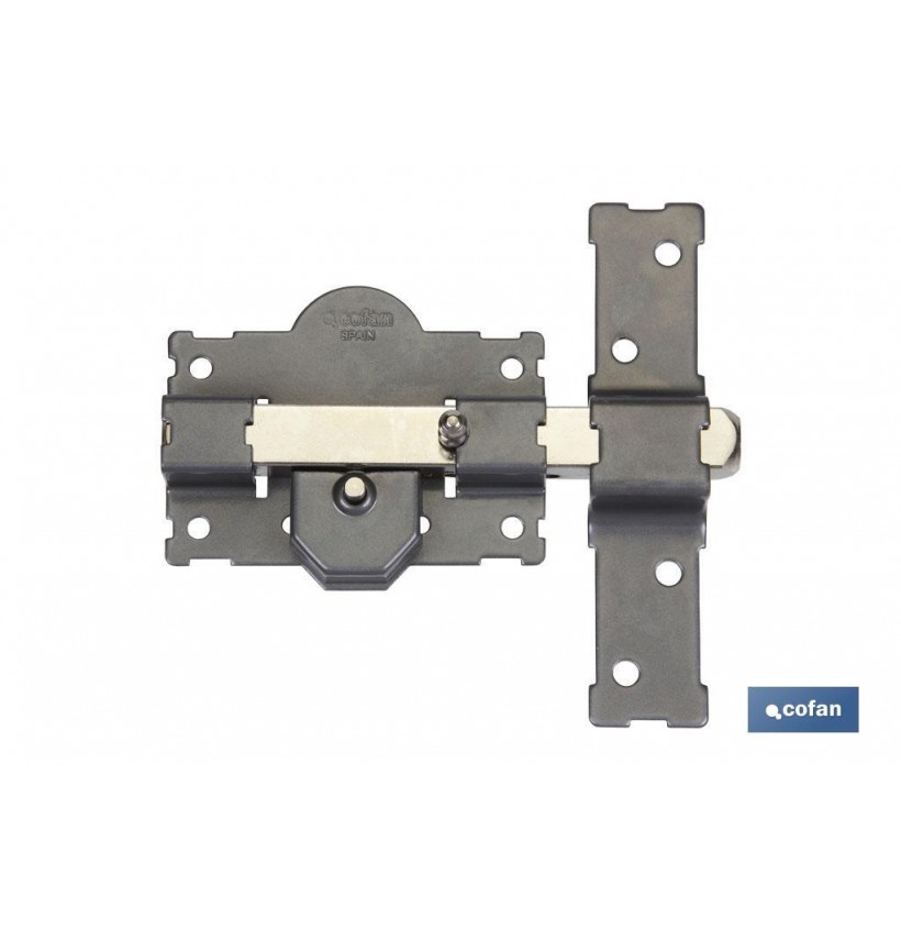 CERROJO BOTON/LLAVE PINTADO GRIS R/105-70mm Igualados