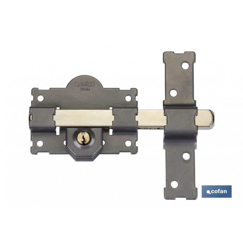 CERROJO LLAVE/LLAVE PINTADO GRIS L/105-70mm Igualados