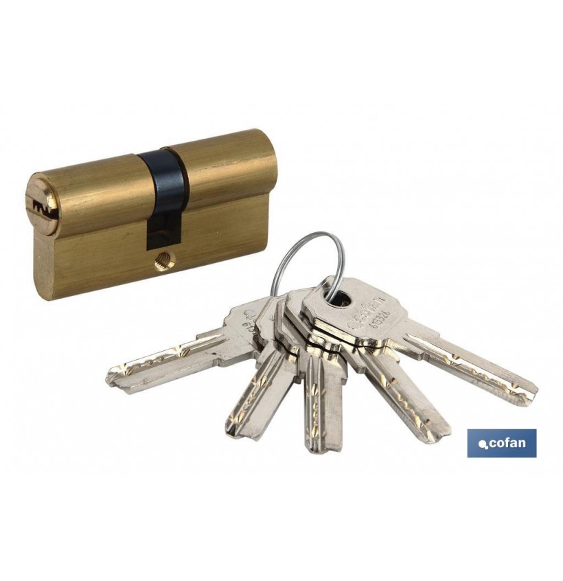 CILINDRO DE SEGURIDAD DE LATÓN PARA LLAVE NORMAL 35/35 -LEVA LARGA IGUALADOS AAA