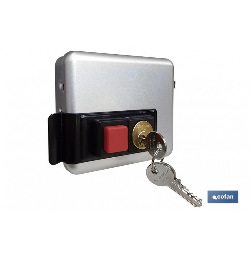 Cerradura eléctrica+cerradero C/ Pulsador- Izquierda